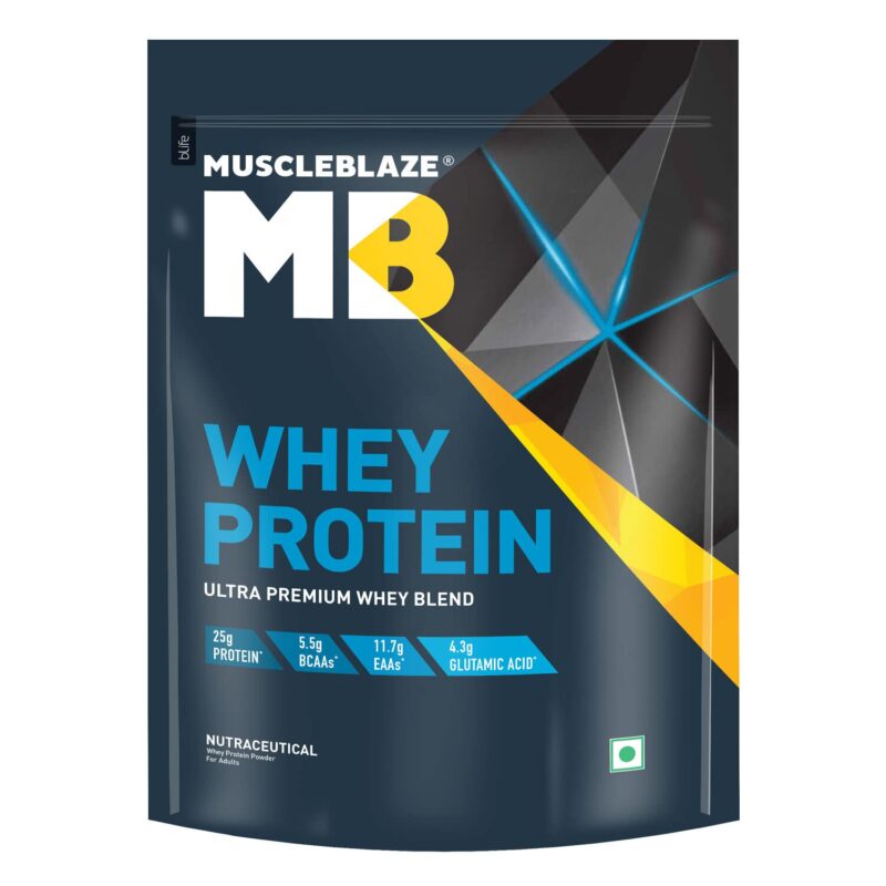MuscleBlaze 100% Whey Protein, Ultra Premium Blend (Rich Milk Chocolate, 1 kg / 2.2 lb)