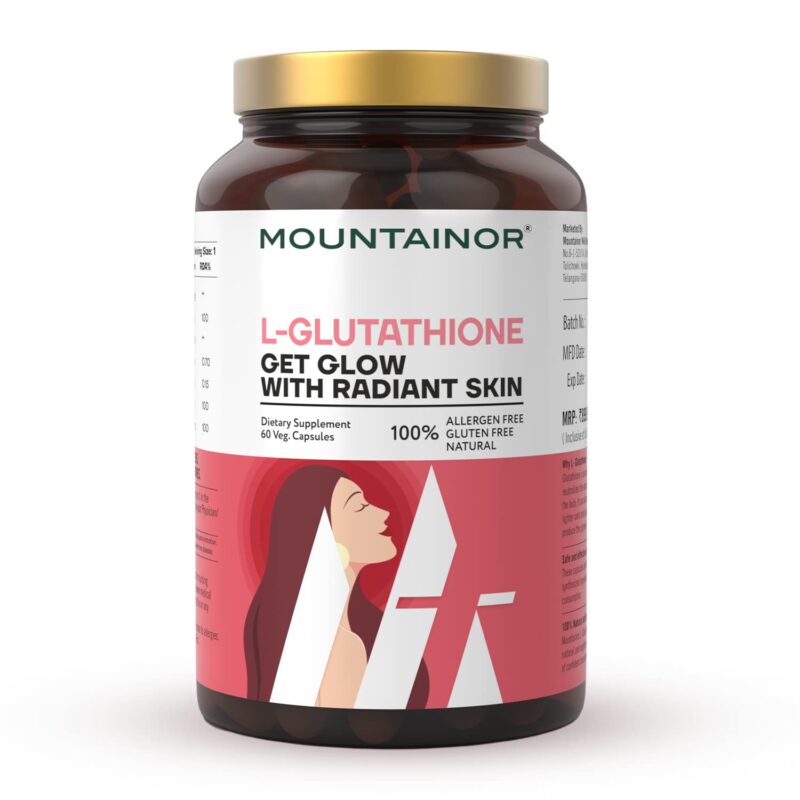 MOUNTAINOR® L Glutathione 1000mg for Healthy, Brightening & Radiant Skin (60 Veg Caps)