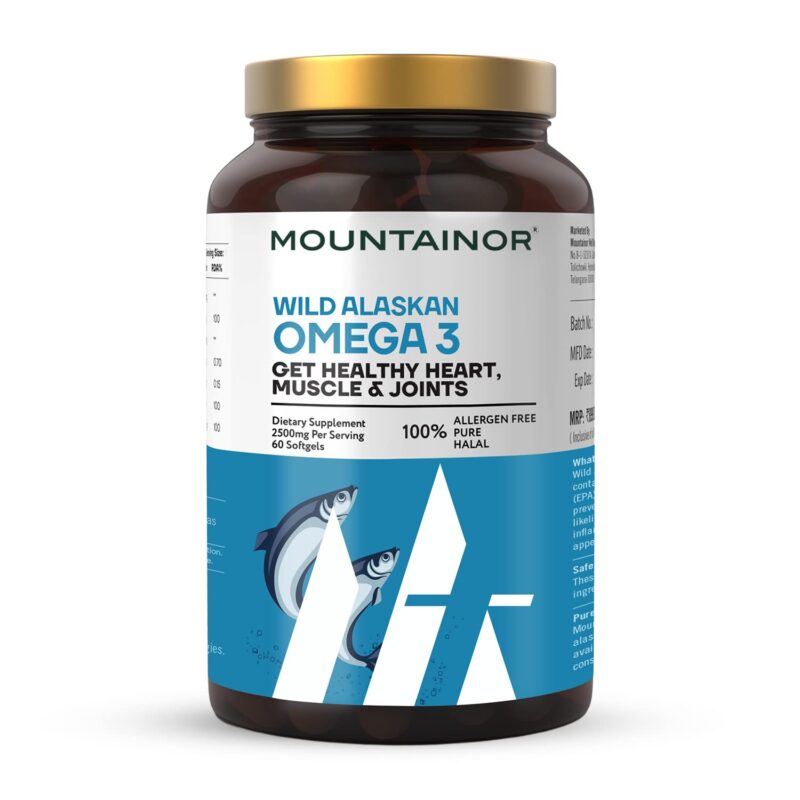 MOUNTAINOR Deep Sea Omega 3 Fish Oil of Wild Alaska Capsules - 2500 MG (60 Softgels)