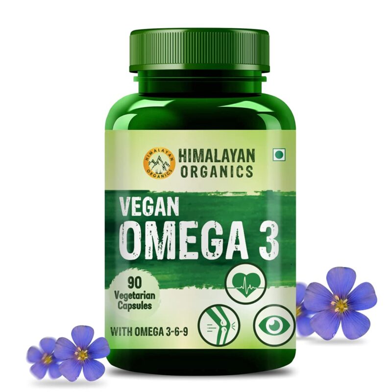 Himalayan Organics Omega 3 6 9 Vegan Natural Nutrition Supplement for Muscle, Bone, Heart & Skin - 90 Capsules