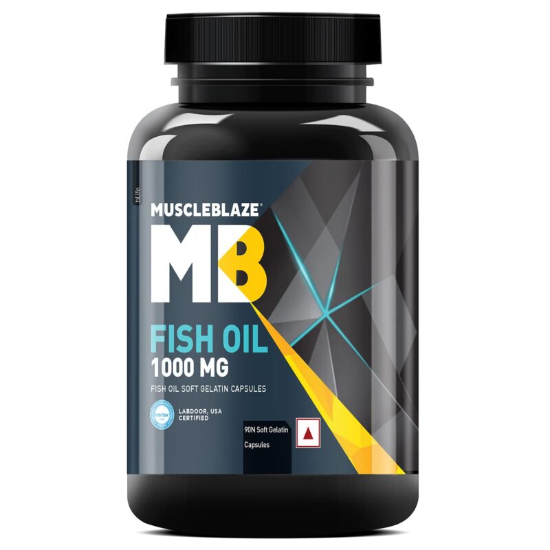 MuscleBlaze Omega 3 Fish Oil Capsules 1000mg, 90 Capsules