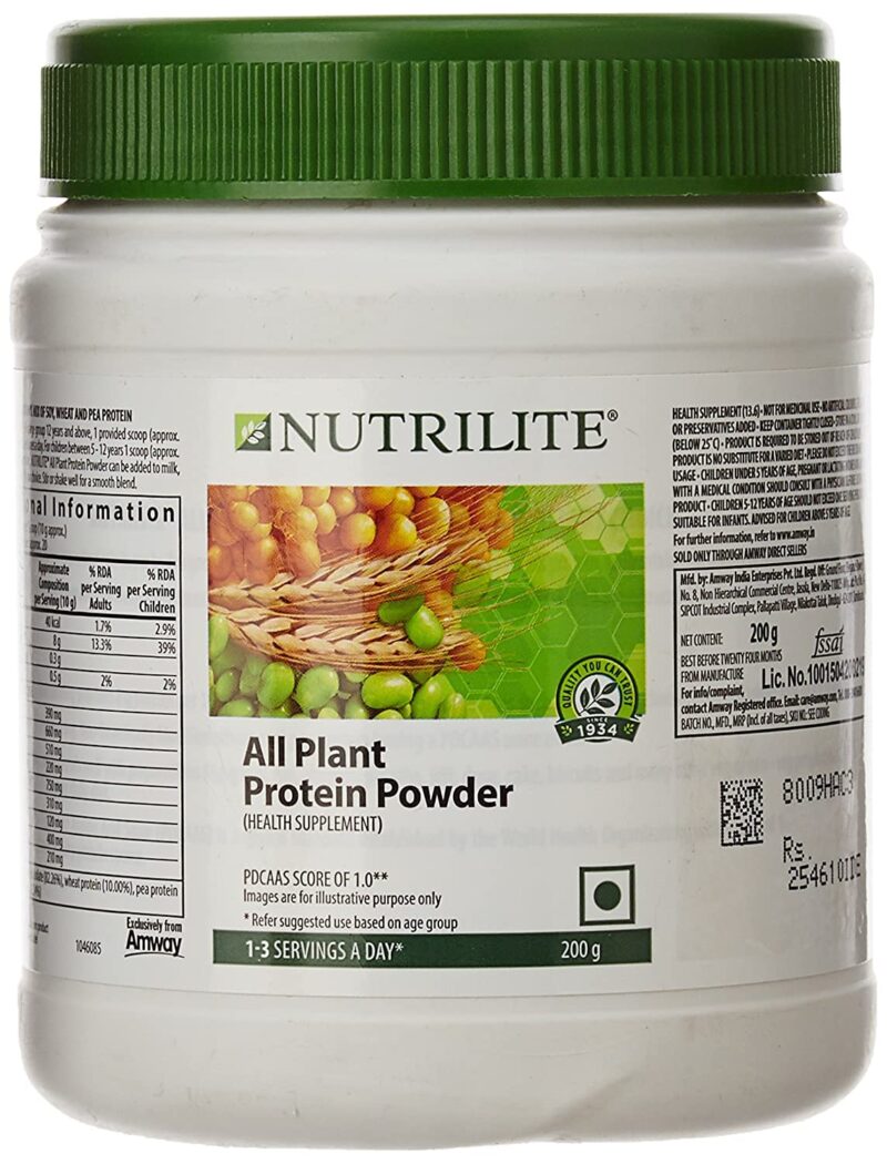 Amway NUTRILITE All Plant Protein Powder - 200g and multicolor hair/head band - COMBO