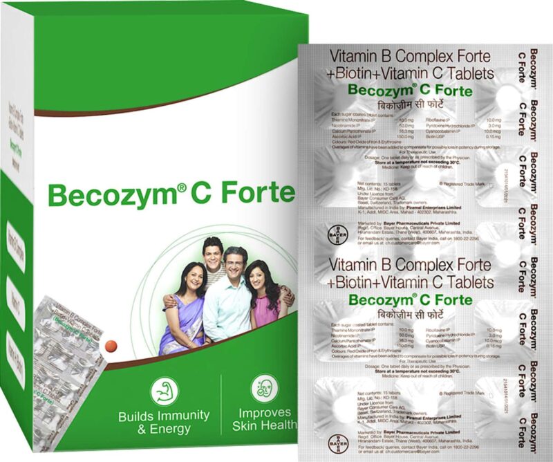 10x Becozym C Forte with Biotin, Vitamin C & B Complex - Pack of 10 - 150 tablets